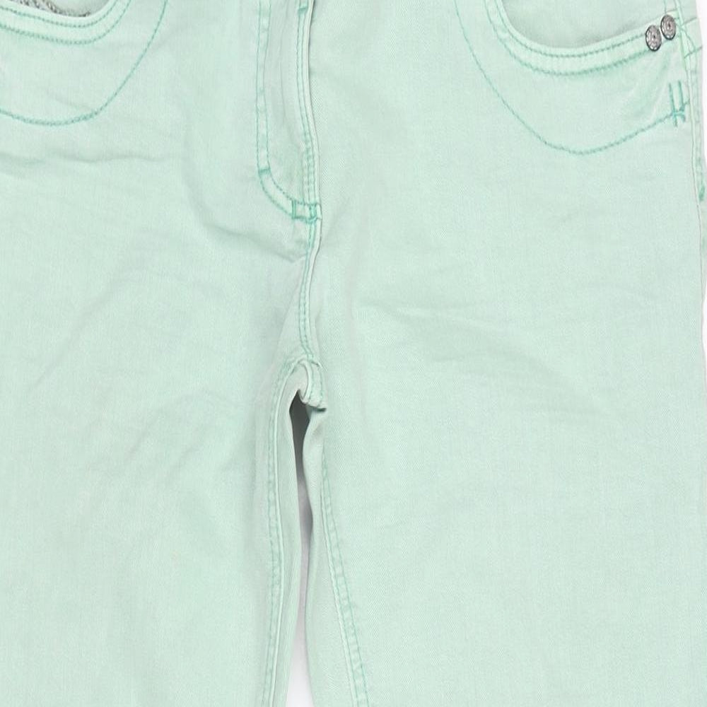 NEXT Womens Green Cotton Blend Skinny Jeans Size 12 L30 in Regular Zip
