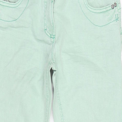NEXT Womens Green Cotton Blend Skinny Jeans Size 12 L30 in Regular Zip