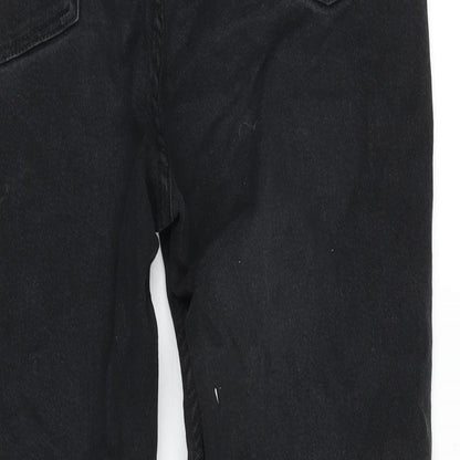 Easy Mens Black Cotton Blend Straight Jeans Size 34 in L29 in Regular Zip