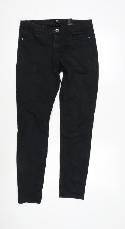 Womens UK Size 12 H&M Regular Fit Tapered Black Jeans