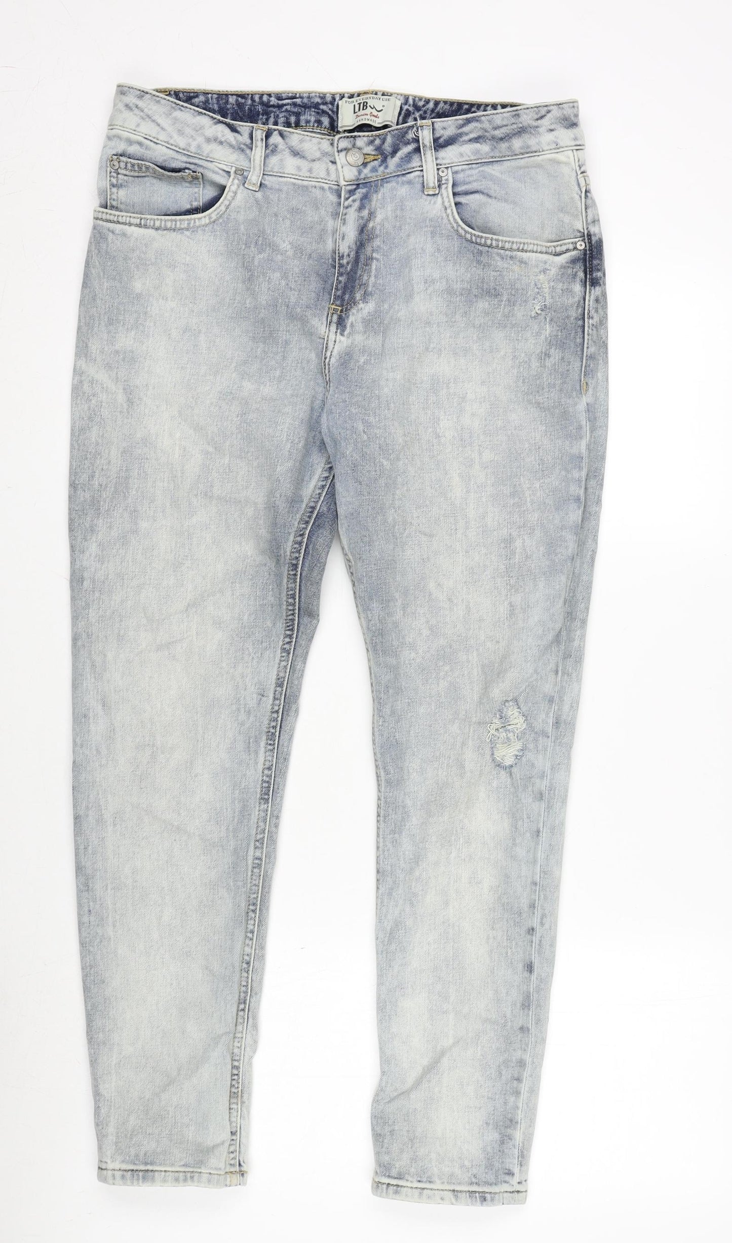 LTB Mens Blue Cotton Blend Straight Jeans Size 34 in L27 in Regular Zip