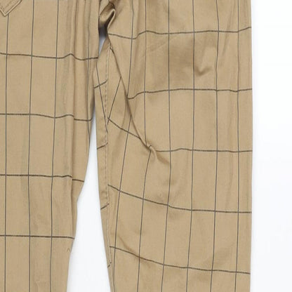 Project Paris Womens Brown Cotton Trousers Size 30 in L30.5 in Regular Button