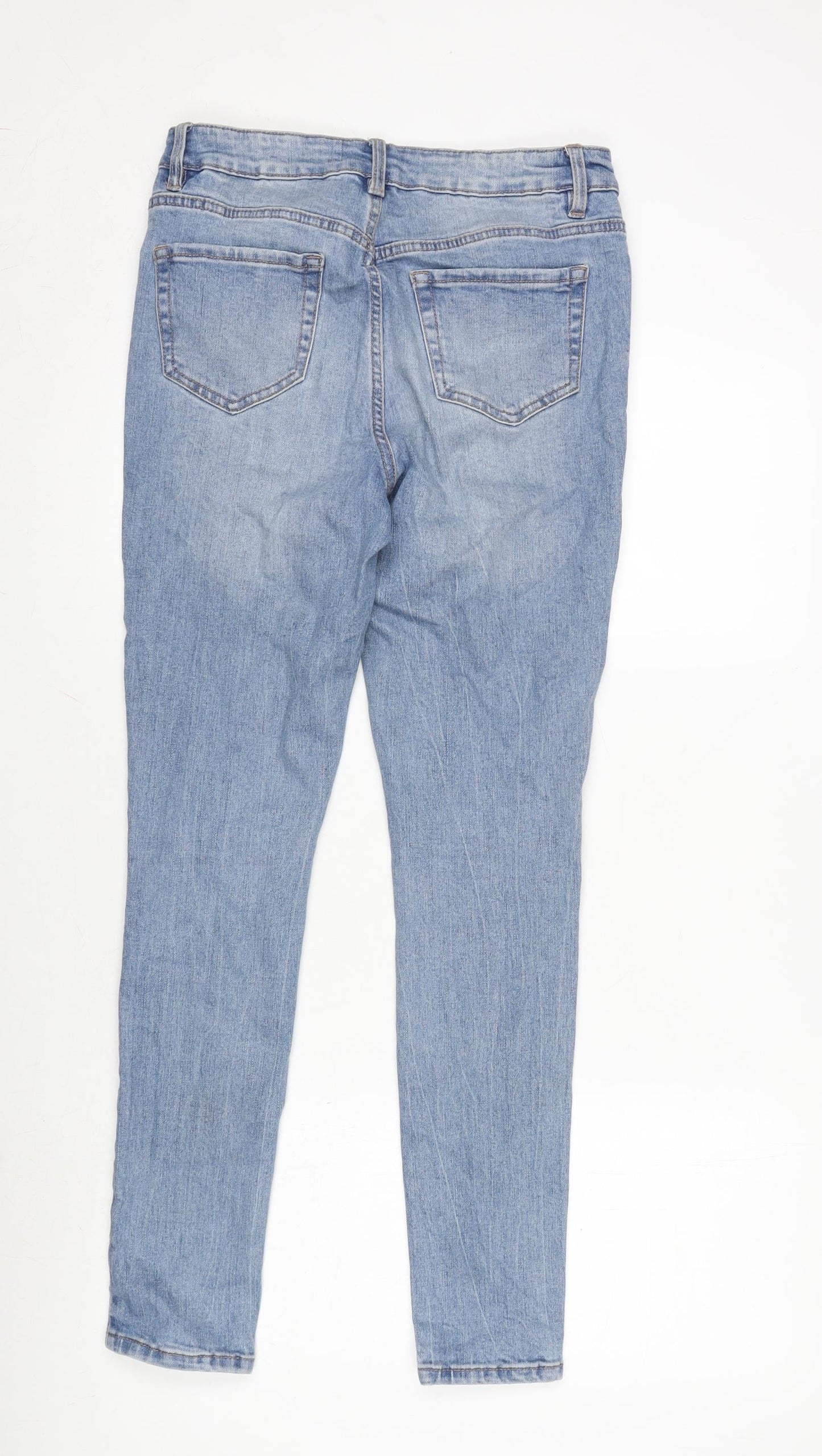 George Womens Blue Cotton Blend Skinny Jeans Size 10 L29 in Regular Zip