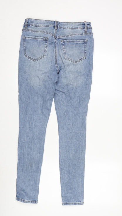 George Womens Blue Cotton Blend Skinny Jeans Size 10 L29 in Regular Zip