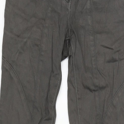 NEXT Womens Grey Cotton Blend Straight Jeans Size 12 L29 in Regular Zip - Zips To Bottom Side Of Legs