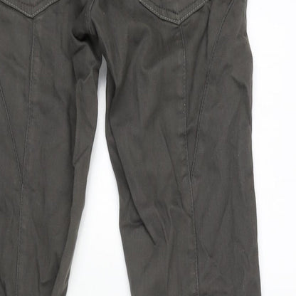 NEXT Womens Grey Cotton Blend Straight Jeans Size 12 L29 in Regular Zip - Zips To Bottom Side Of Legs