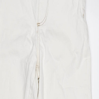 New Look Womens Ivory Cotton Blend Straight Jeans Size 8 L28 in Regular Zip