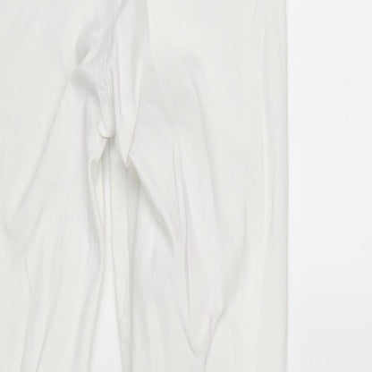 Denim & Co. Womens White Cotton Blend Tapered Jeans Size 12 L29 in Regular Zip