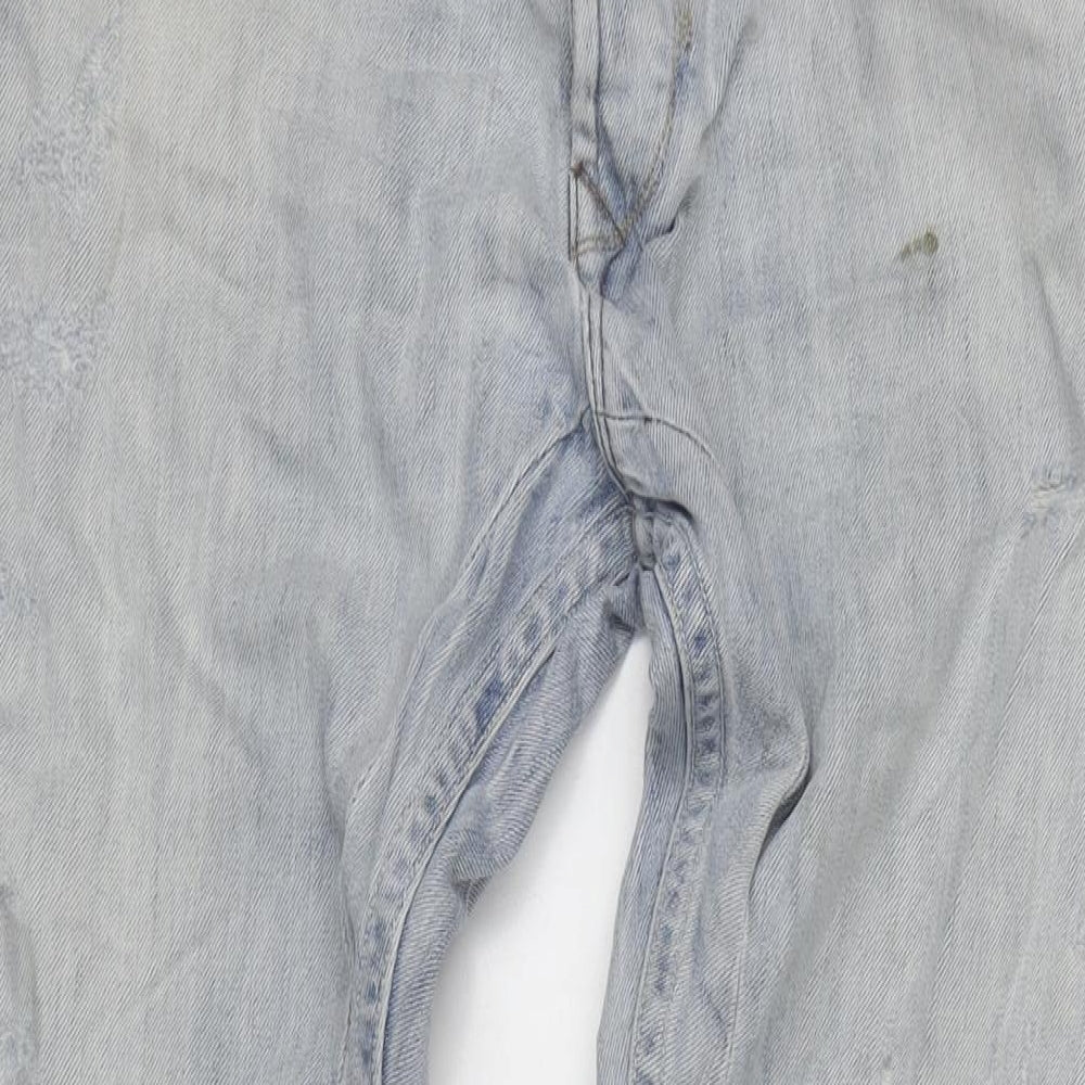 Lee Mens Blue Cotton Straight Jeans Size 34 in L31 in Regular Zip