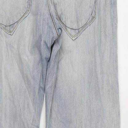Lee Mens Blue Cotton Straight Jeans Size 34 in L31 in Regular Zip