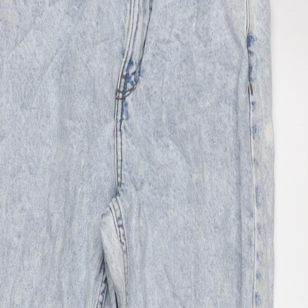 Denim & Co. Womens Blue Cotton Tapered Jeans Size 8 L26.5 in Regular Zip