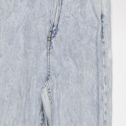 Denim & Co. Womens Blue Cotton Tapered Jeans Size 8 L26.5 in Regular Zip