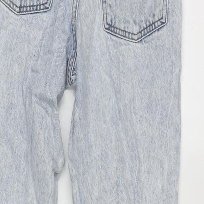 Denim & Co. Womens Blue Cotton Tapered Jeans Size 8 L26.5 in Regular Zip