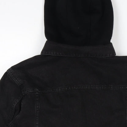 Womens UK Size 10 Zara Black Biker Coat