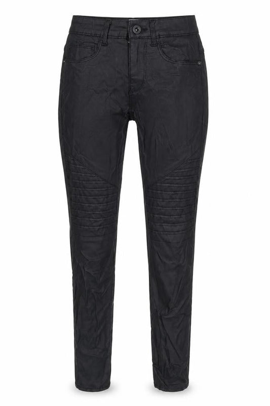 Front view of Only women’s black polyester blend trousers, size S, 28-inch leg regular zip