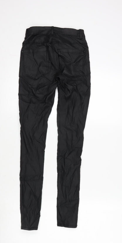 Only Womens Black Polyester Blend Trousers Size S L28 in Regular Zip