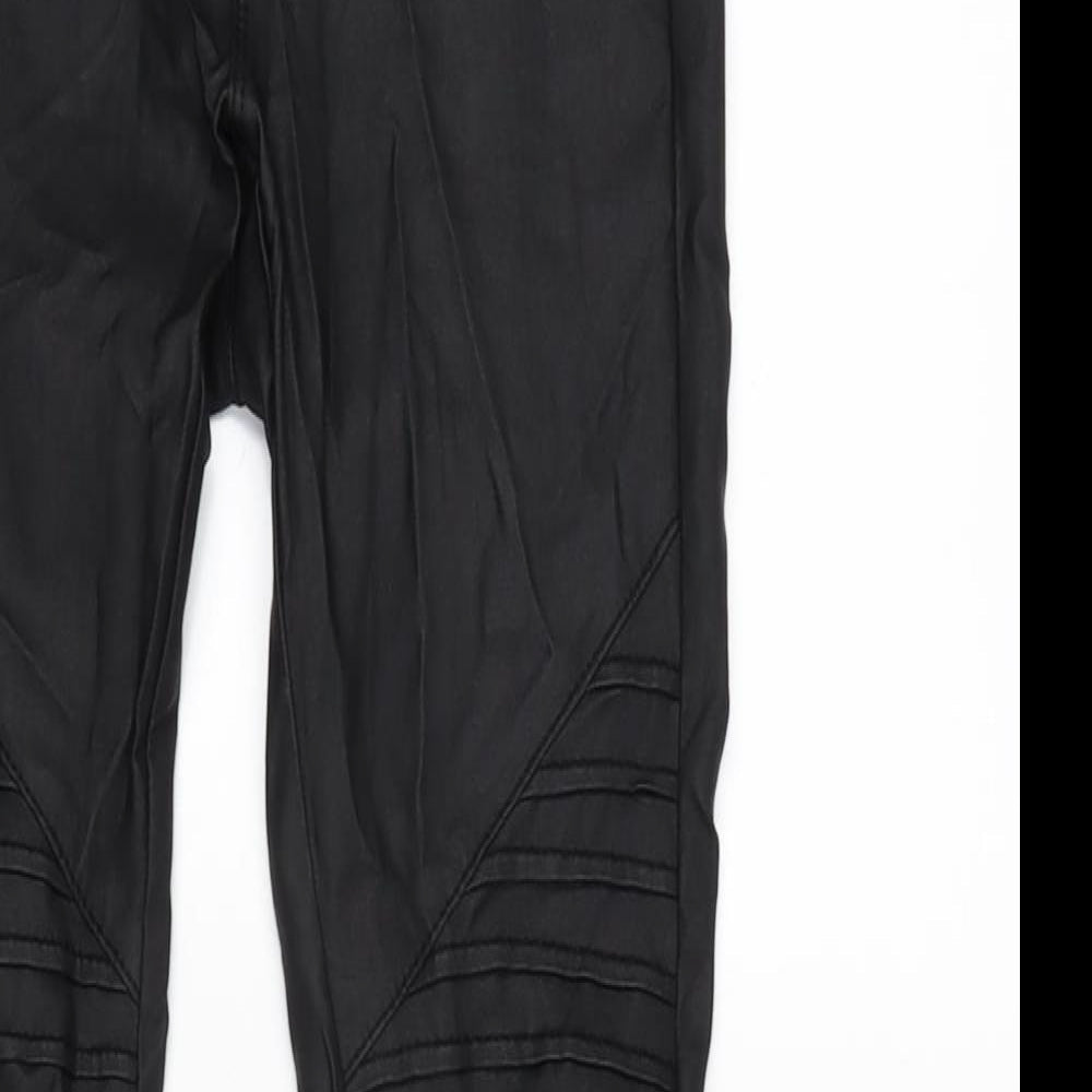 Only Womens Black Polyester Blend Trousers Size S L28 in Regular Zip