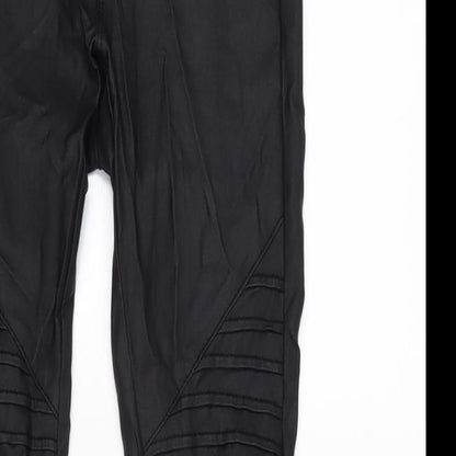 Only Womens Black Polyester Blend Trousers Size S L28 in Regular Zip