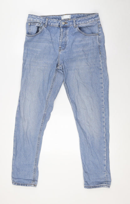 ASOS Mens Blue Cotton Tapered Jeans Size 34 in L32 in Regular Button