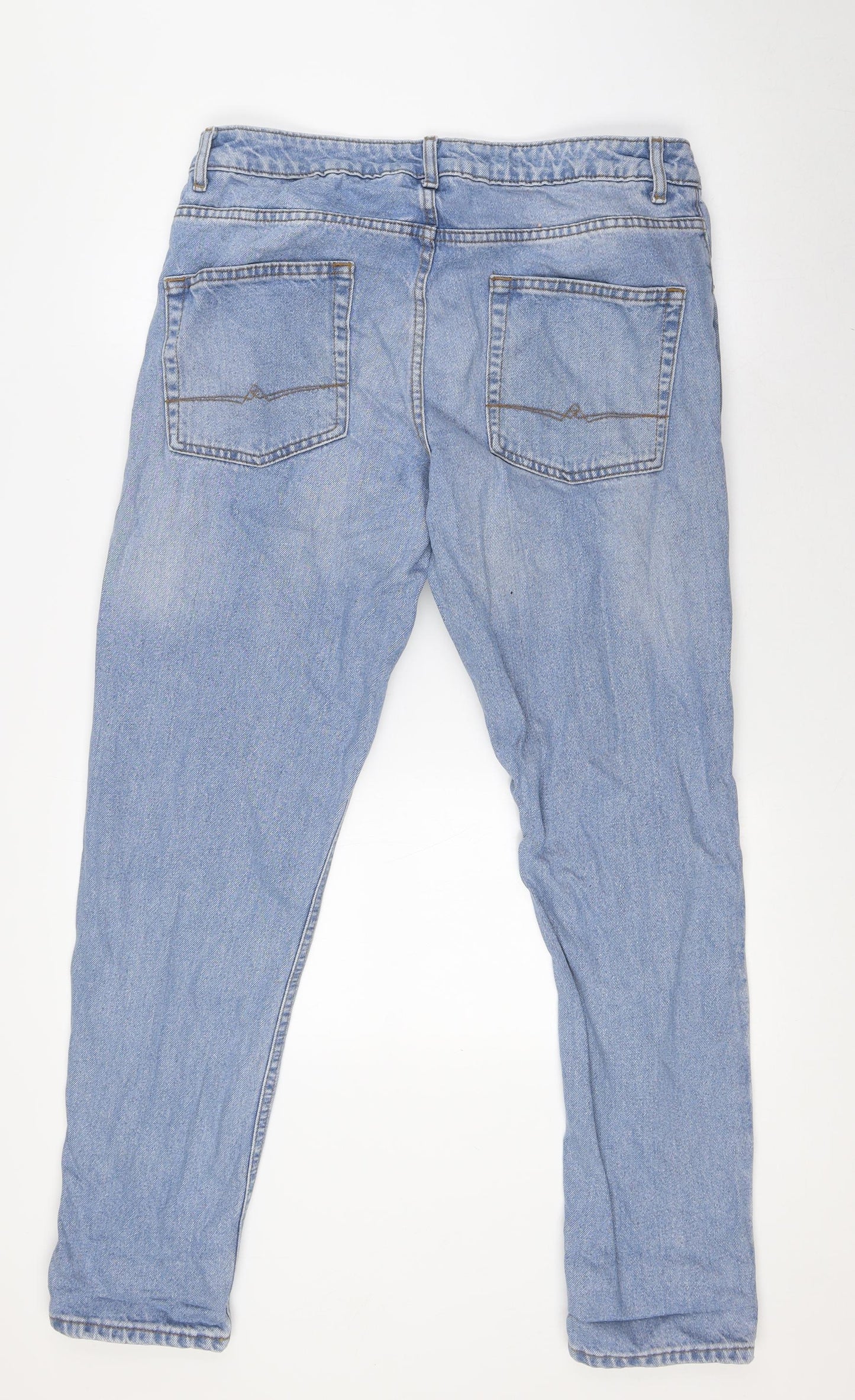 ASOS Mens Blue Cotton Tapered Jeans Size 34 in L32 in Regular Button