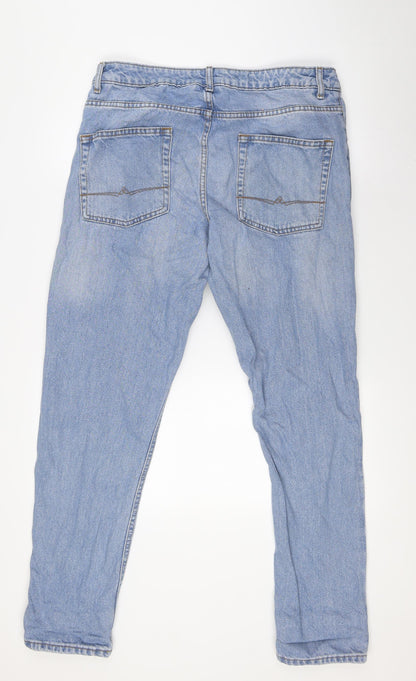 ASOS Mens Blue Cotton Tapered Jeans Size 34 in L32 in Regular Button