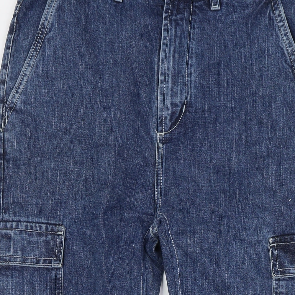 Pull&Bear Womens Blue Cotton Mom Jeans Size 10 L25 in Relaxed Button - Pockets