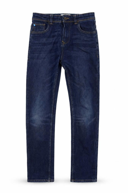 Matalan Boys Blue Houndstooth Cotton Skinny Jeans Size 11 Years L26 in Slim Button