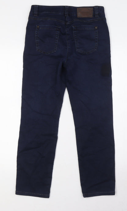 Gerry Weber Womens Blue Cotton Straight Jeans Size 8 L26 in Regular Button