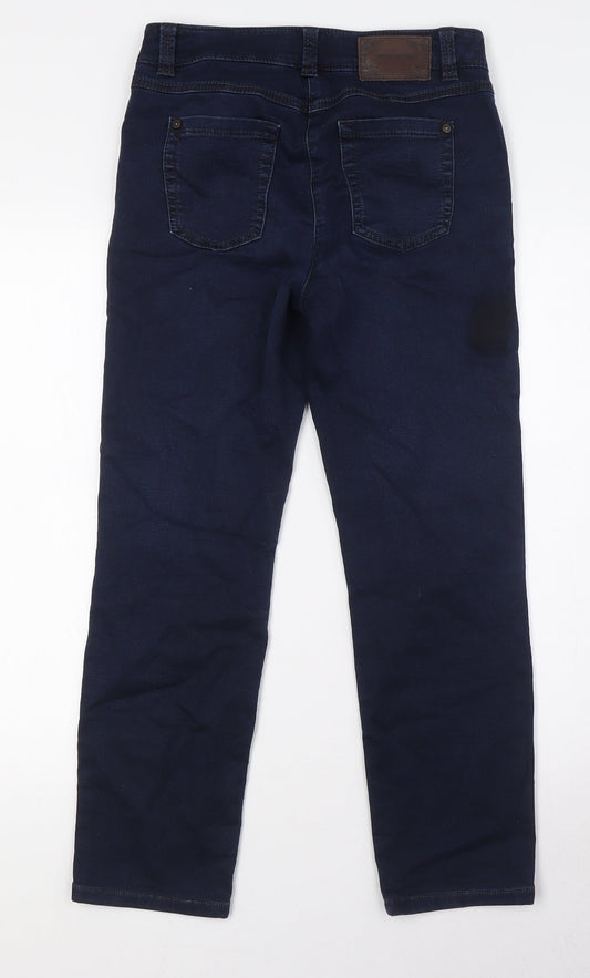 Gerry Weber Womens Blue Cotton Straight Jeans Size 8 L26 in Regular Button