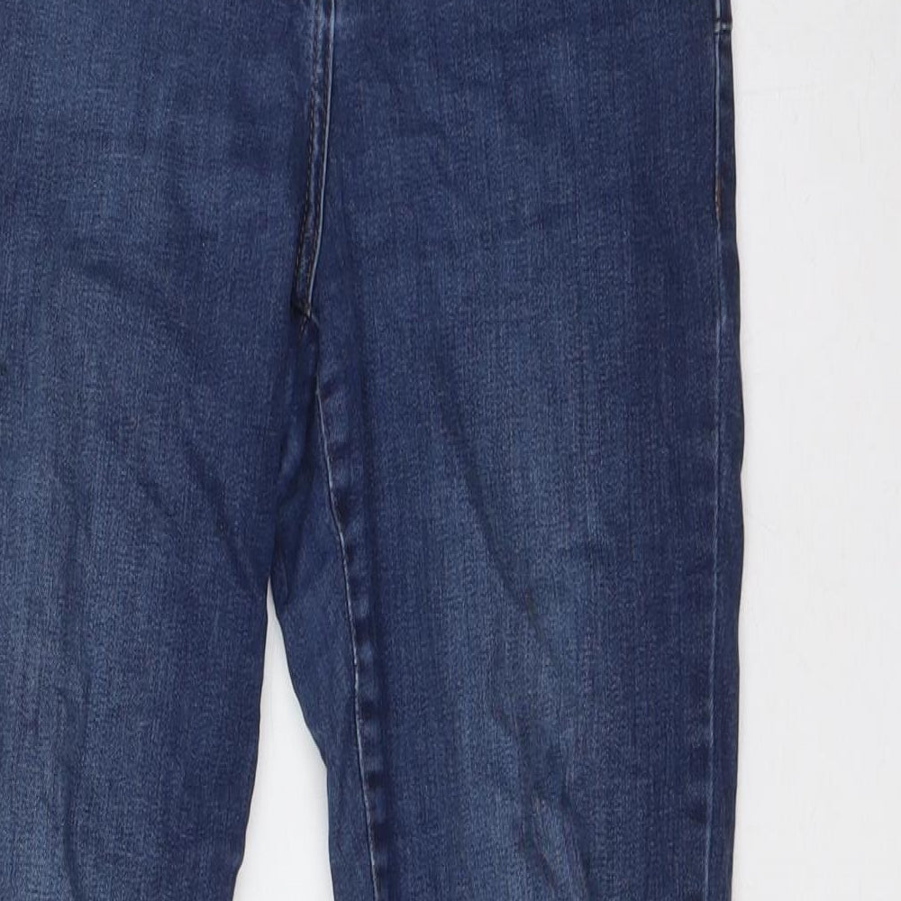 NEXT Womens Blue Cotton Skinny Jeans Size 8 L30 in Slim Button