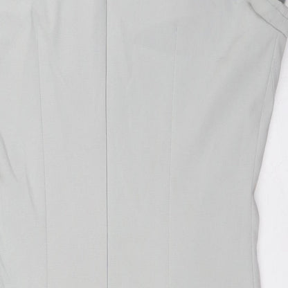 Nissa Womens Grey Polyester Pencil Dress Size 10 Square Neck Zip
