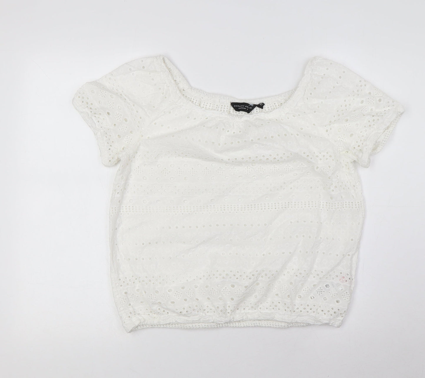 Womens UK Size 10 Dorothy Perkins White Basic T-Shirt
