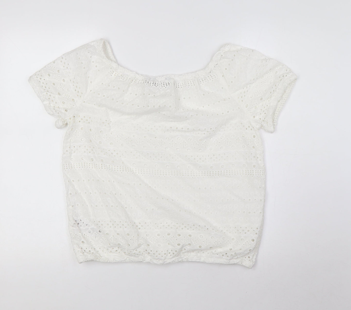 Womens UK Size 10 Dorothy Perkins White Basic T-Shirt