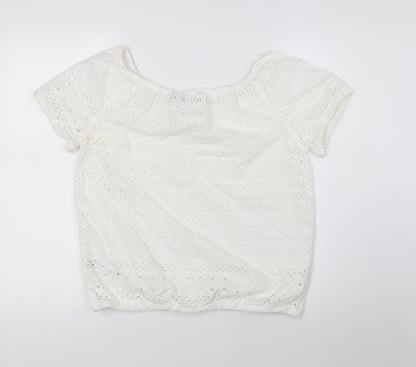 Womens UK Size 10 Dorothy Perkins White Basic T-Shirt
