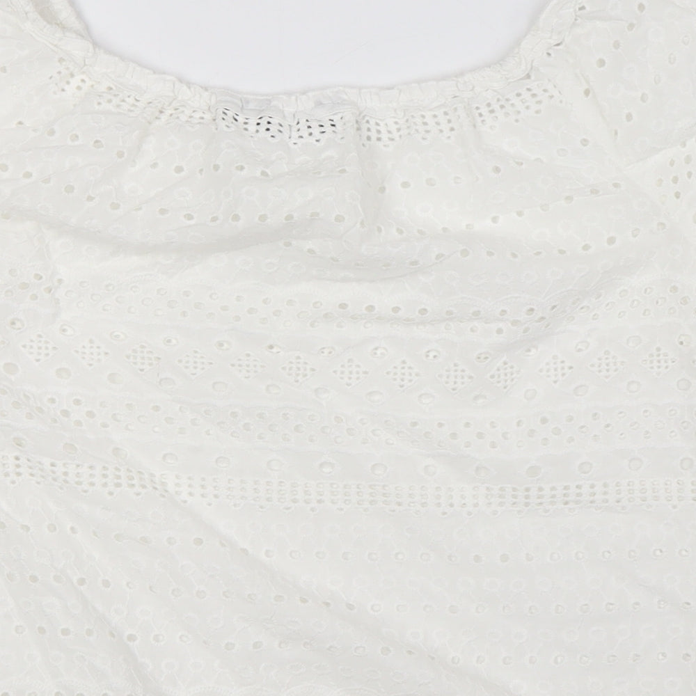 Womens UK Size 10 Dorothy Perkins White Basic T-Shirt