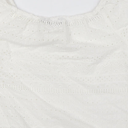 Womens UK Size 10 Dorothy Perkins White Basic T-Shirt