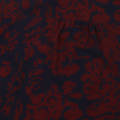 Caroline Belle Womens Blue Animal Print Polyester Basic Button-Up Size M Collared