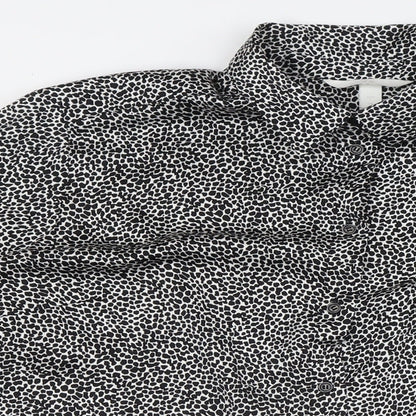 Womens UK Size L H&M Black Basic Button-Up