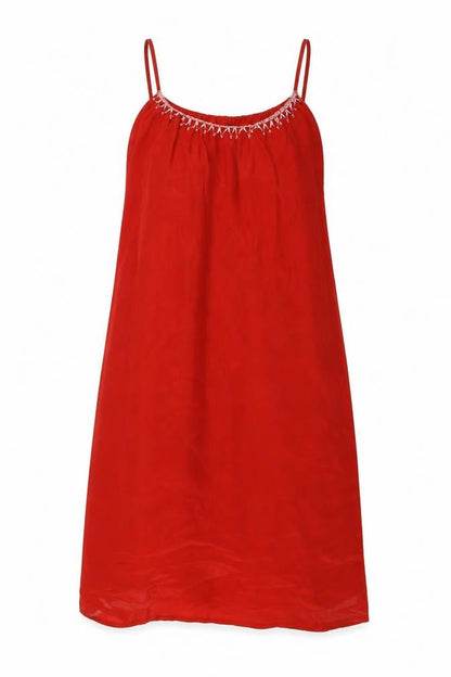 French Connection Womens Orange Silk A-Line Size 8 Scoop Neck - Beaded NeckLine