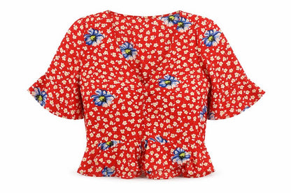 Womens UK Size 6 Topshop Red Basic Blouse