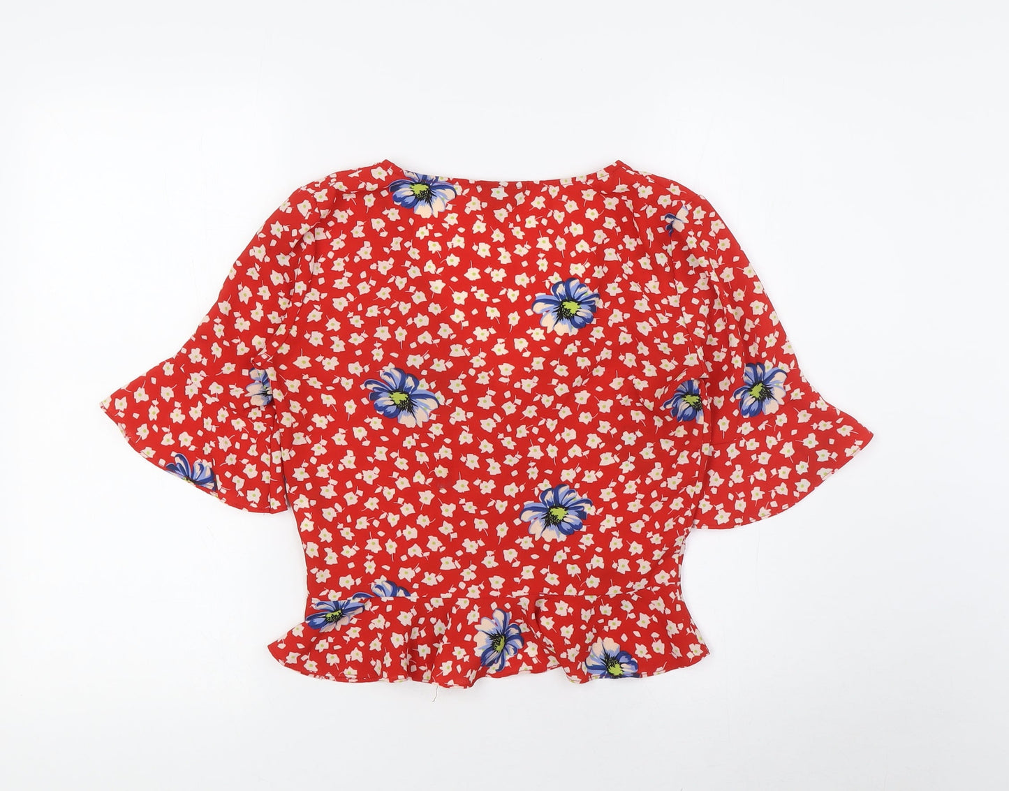 Womens UK Size 6 Topshop Red Basic Blouse