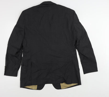 Mens UK Size 42 Racing Green Regular Black Suit Jacket