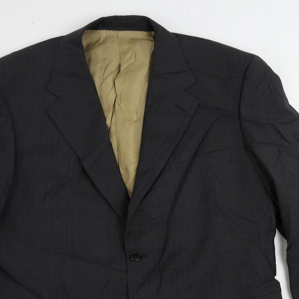 Mens UK Size 42 Racing Green Regular Black Suit Jacket