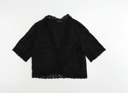Womens UK Size 12 Wardrobe Black Kimono Blouse