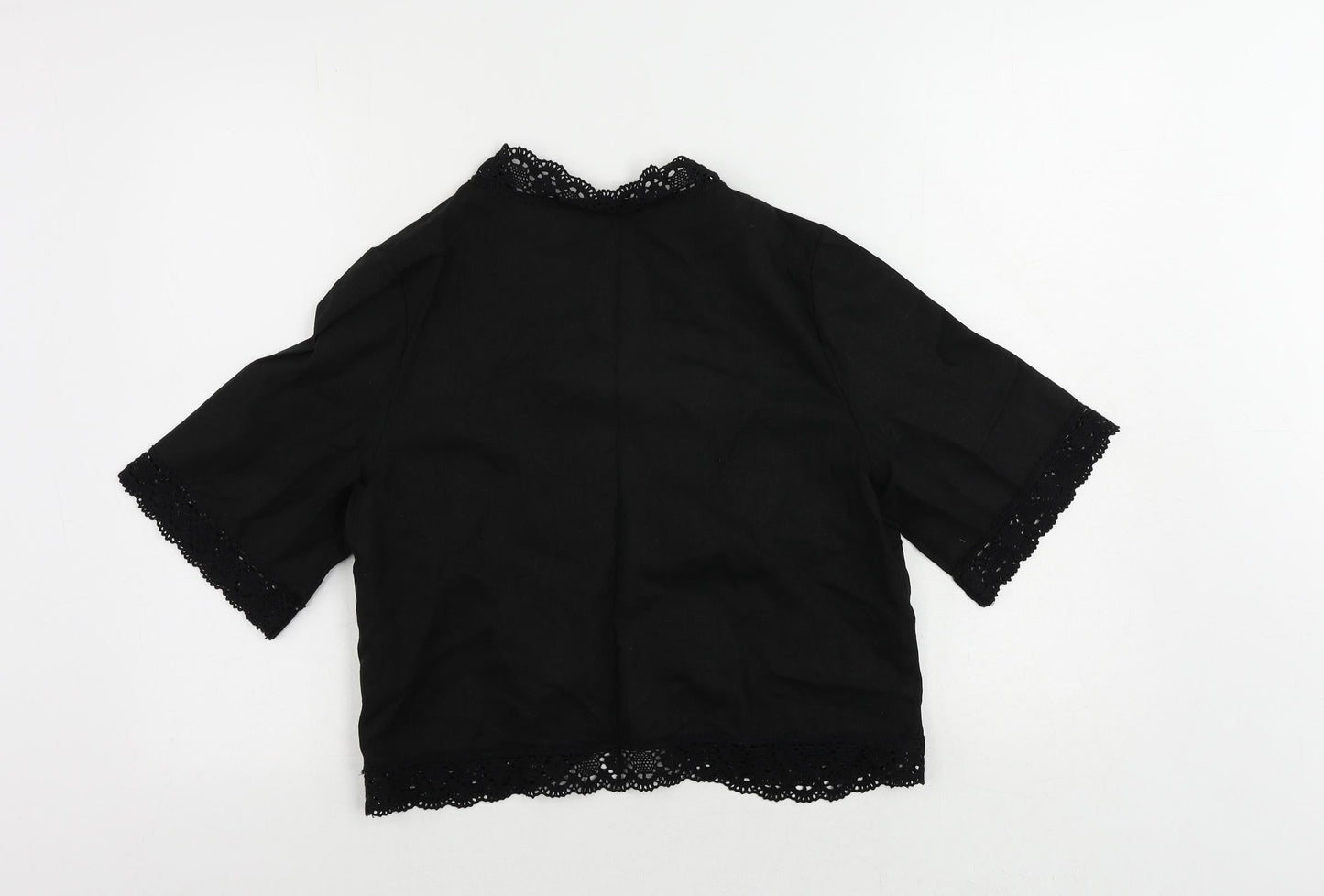 Womens UK Size 12 Wardrobe Black Kimono Blouse