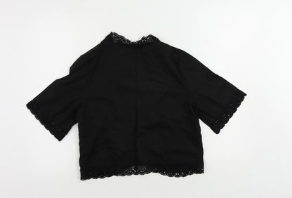 Womens UK Size 12 Wardrobe Black Kimono Blouse