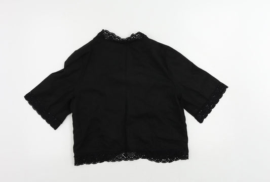 Womens UK Size 12 Wardrobe Black Kimono Blouse