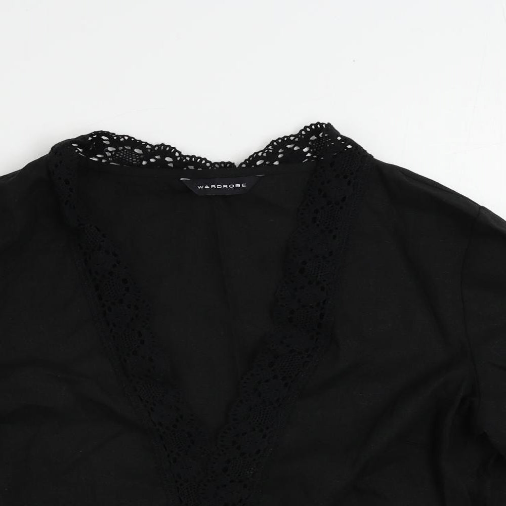 Womens UK Size 12 Wardrobe Black Kimono Blouse
