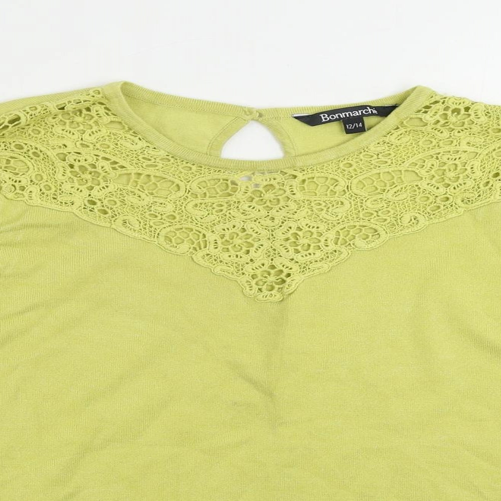 Womens UK Size 12 Bonmarché Green Pullover Jumper