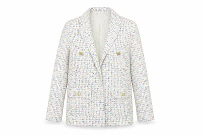 Marks & Spencer Womens White Geometric Jacket Blazer Size 10 - Open